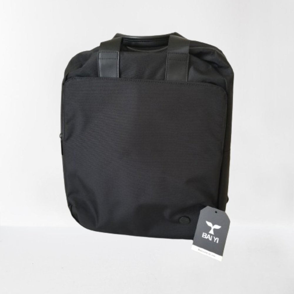 NWT! Black Water-resistant Backpack w/Padded Laptop Divider & Luggage Strap